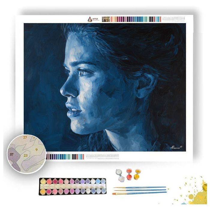 BLUE SHADOW PORTRAIT - Paint by Numbers Full Kit