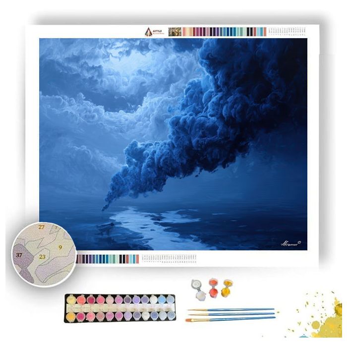 BLUE SMOKE RISE - Paint by Numbers Full Kit