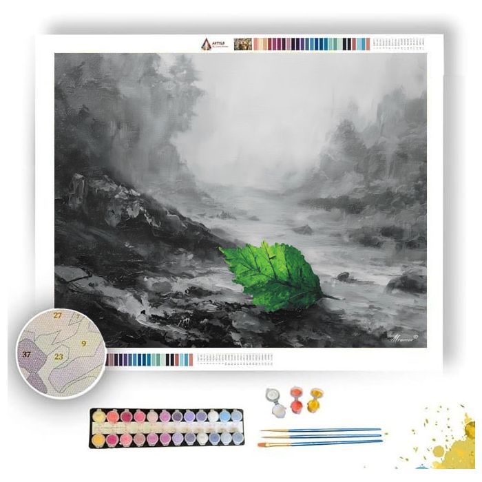 EMERALD LEAF SILENCE B&W - Paint by Numbers Full Kit