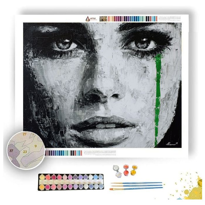 EMERALD TEAR B&W - Paint by Numbers Full Kit