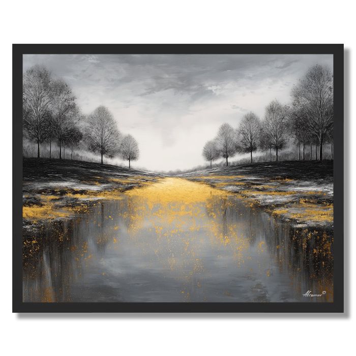 GOLDEN HORIZON PATH B&W - FRAMED