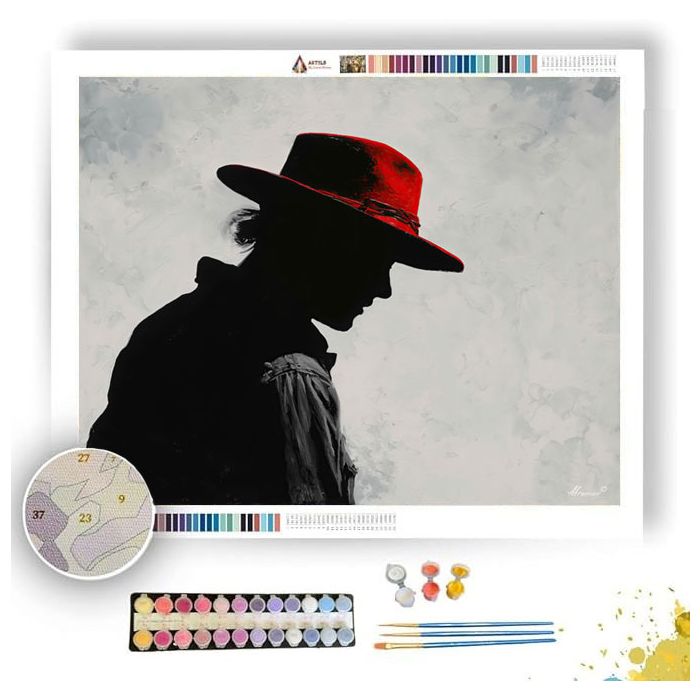 RED HAT SILHOUETTE B&W - Paint by Numbers Full Kit