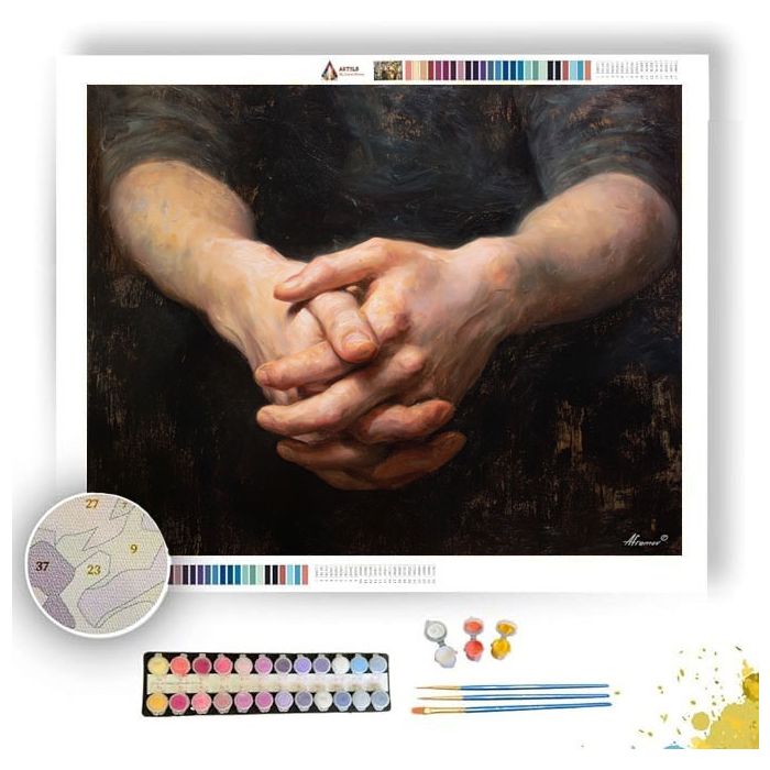 RESTING HANDS - Paint by Numbers Full Kit