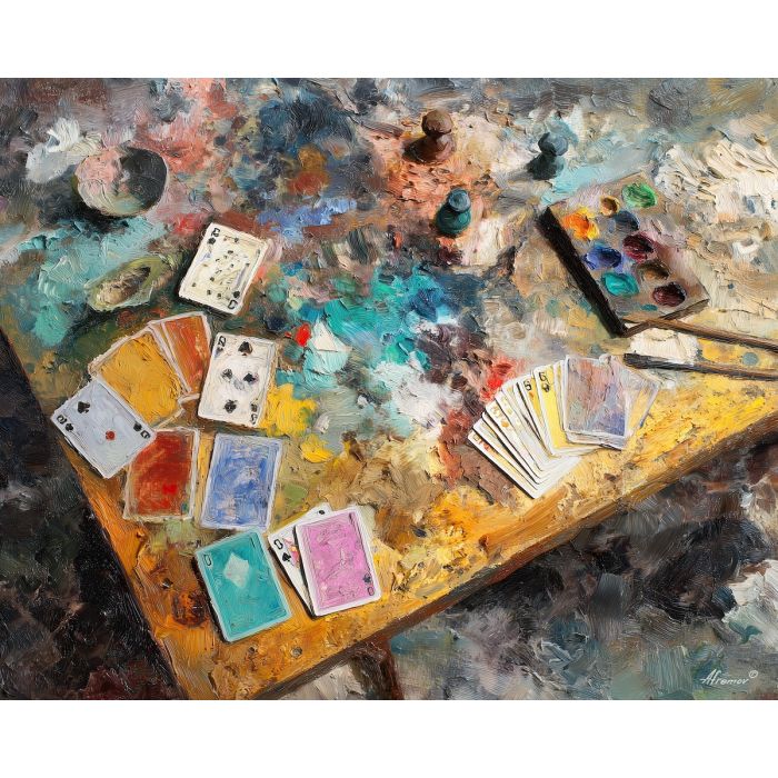 echoing, resting, palette knife, oil painting, impasto, thick paint, layered pigment, scraped texture, hand painted, fine art, expressive surface, material depth, painterly, atmospheric, visual rhythm, textured painting, studio art