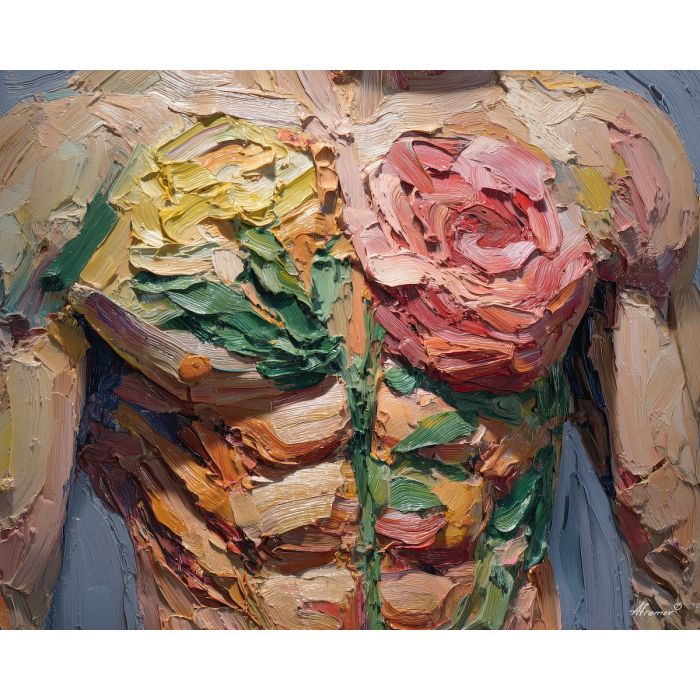 fading, blooming, palette knife, oil painting, impasto, thick paint, layered pigment, scraped texture, hand painted, fine art, expressive surface, material depth, painterly, atmospheric, visual rhythm, textured painting, studio art