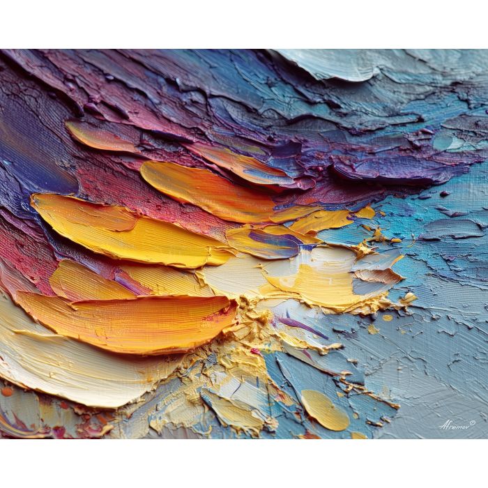 fading, drifting, palette knife, oil painting, impasto, thick paint, layered pigment, scraped texture, hand painted, fine art, expressive surface, material depth, painterly, atmospheric, visual rhythm, textured painting, studio art