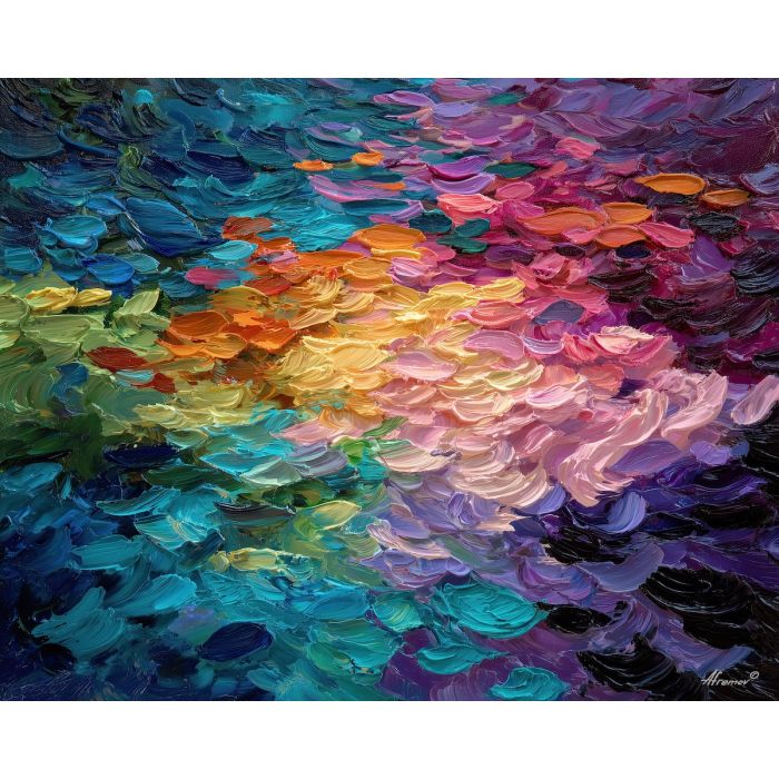 hidden, glowing, palette knife, oil painting, impasto, thick paint, layered pigment, scraped texture, hand painted, fine art, expressive surface, material depth, painterly, atmospheric, visual rhythm, textured painting, studio art