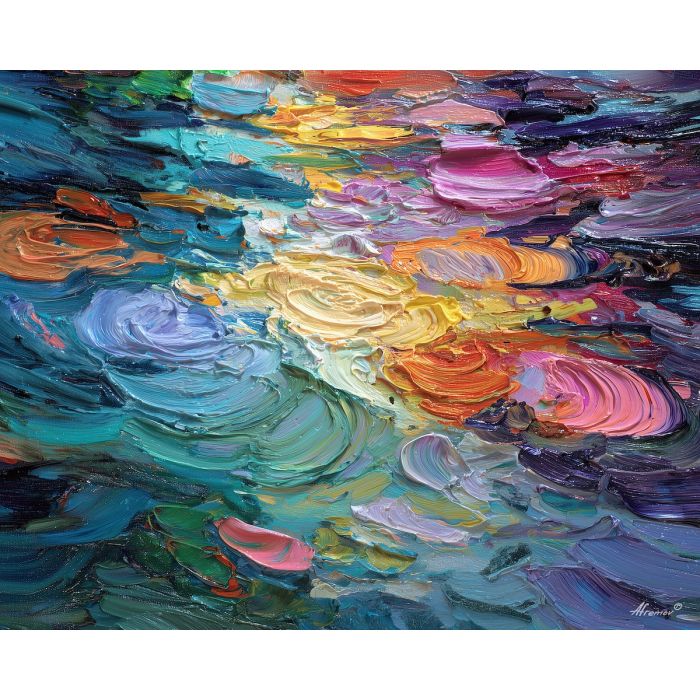 hidden, passing, palette knife, oil painting, impasto, thick paint, layered pigment, scraped texture, hand painted, fine art, expressive surface, material depth, painterly, atmospheric, visual rhythm, textured painting, studio art