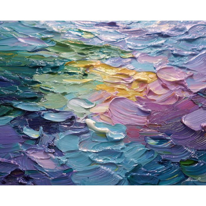 measured, drifting, palette knife, oil painting, impasto, thick paint, layered pigment, scraped texture, hand painted, fine art, expressive surface, material depth, painterly, atmospheric, visual rhythm, textured painting, studio art