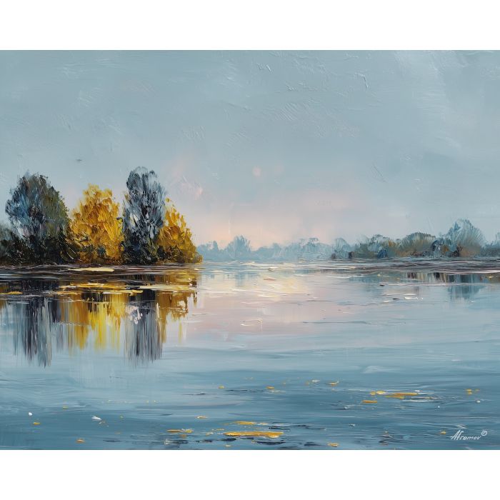 open, gentle, palette knife, oil painting, impasto, thick paint, layered pigment, scraped texture, hand painted, fine art, expressive surface, material depth, painterly, atmospheric, visual rhythm, textured painting, studio art