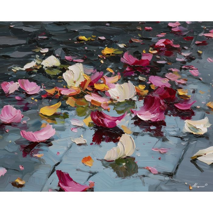 passing, measured, palette knife, oil painting, impasto, thick paint, layered pigment, scraped texture, hand painted, fine art, expressive surface, material depth, painterly, atmospheric, visual rhythm, textured painting, studio art