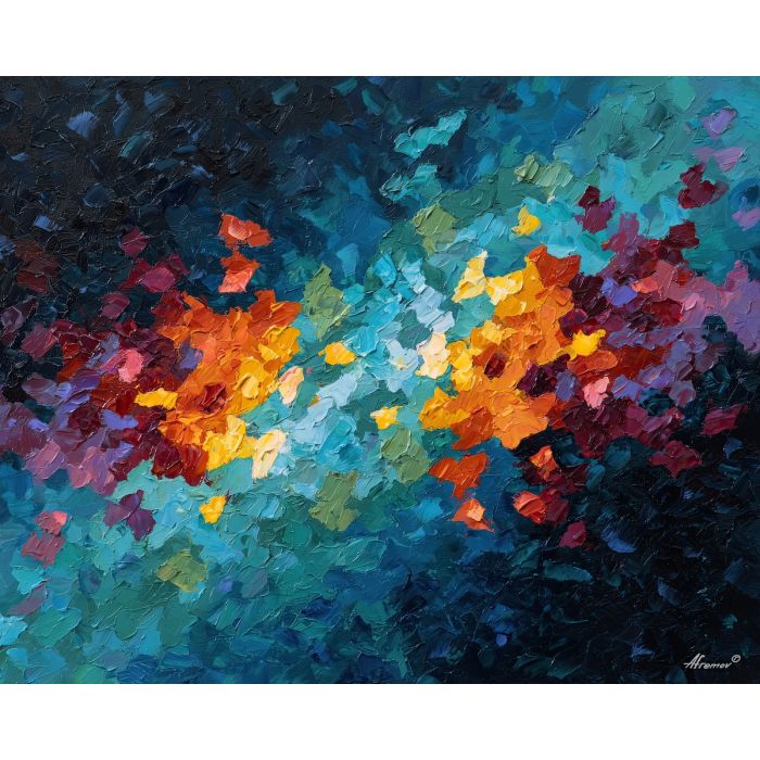 resting, drifting, palette knife, oil painting, impasto, thick paint, layered pigment, scraped texture, hand painted, fine art, expressive surface, material depth, painterly, atmospheric, visual rhythm, textured painting, studio art