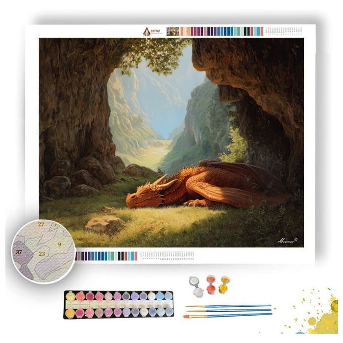 CAVE DRAGON VALLEY FLOOR - Paint by Numbers Full Kit