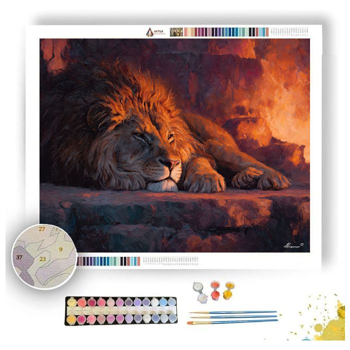 EMBERMANE FIRE LION - Paint by Numbers Full Kit