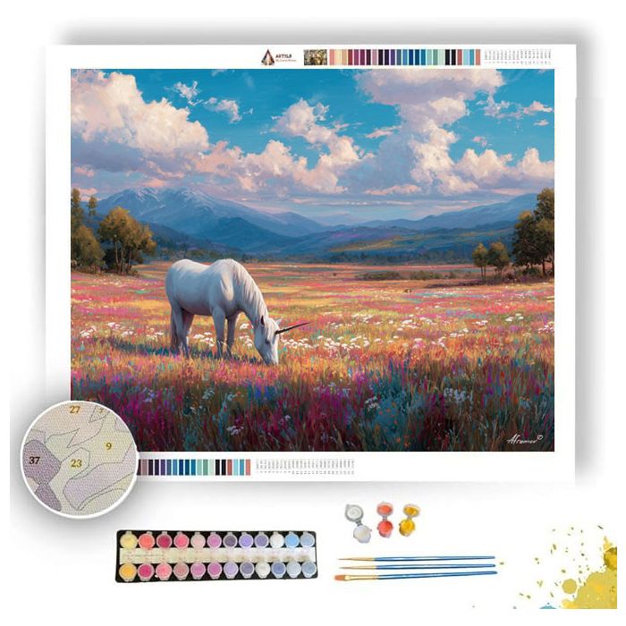 HORNED HORSE MEADOW - Paint by Numbers Full Kit
