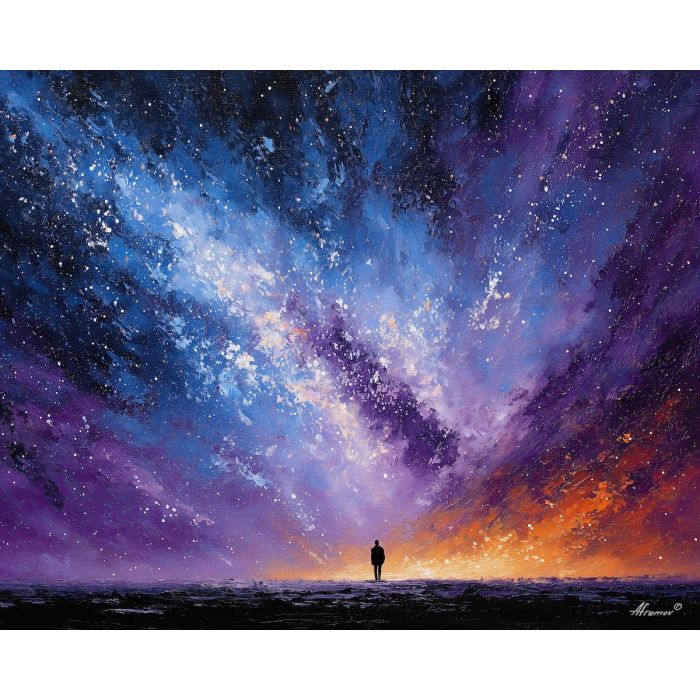 hidden, frame, star wars, palette knife, oil painting, impasto, thick paint, textured surface, expressive art, painterly style, material depth, visual rhythm, contemporary art, hand painted, layered pigment, atmospheric, modern composition