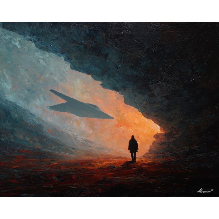 luminous, figure, star wars, palette knife, oil painting, impasto, thick paint, textured surface, expressive art, painterly style, material depth, visual rhythm, contemporary art, hand painted, layered pigment, atmospheric, modern composition