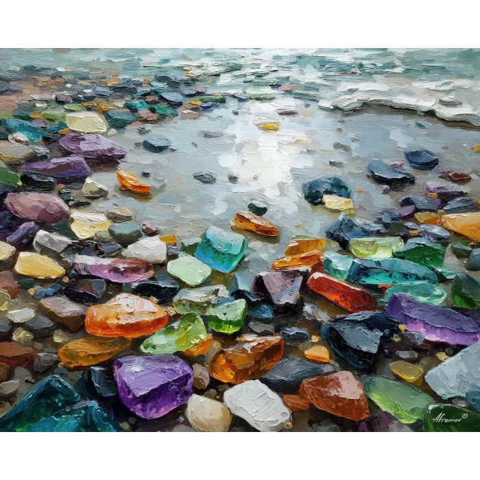 bold, moment, sea glass, palette knife, oil painting, impasto, thick paint, textured surface, expressive art, painterly style, material depth, visual rhythm, contemporary art, hand painted, layered pigment, atmospheric, modern composition