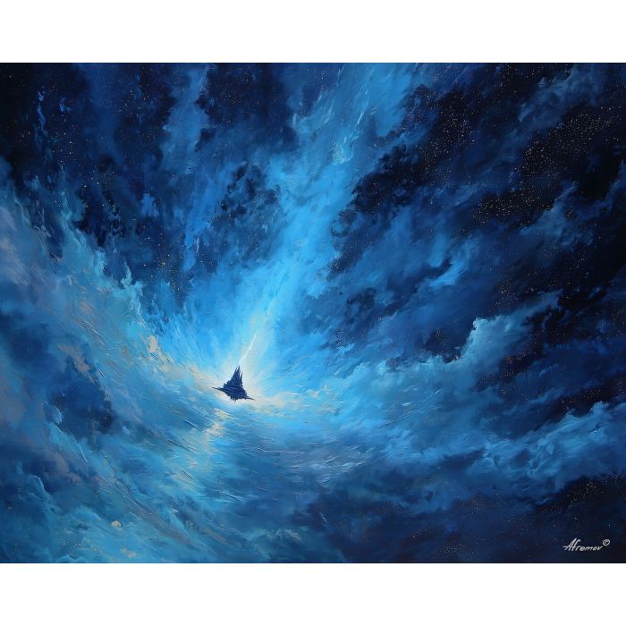 luminous, gesture, star wars, palette knife, oil painting, impasto, thick paint, textured surface, expressive art, painterly style, material depth, visual rhythm, contemporary art, hand painted, layered pigment, atmospheric, modern composition