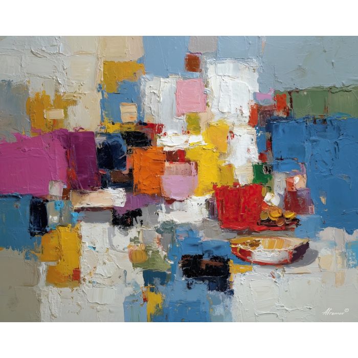 open, mood, matisse, palette knife, oil painting, impasto, thick paint, textured surface, expressive art, painterly style, material depth, visual rhythm, contemporary art, hand painted, layered pigment, atmospheric, modern composition