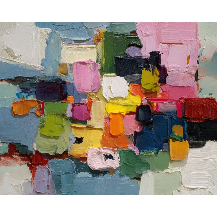 flowing, grounded, scene, matisse, palette knife, oil painting, impasto, thick paint, textured surface, expressive art, painterly style, material depth, visual rhythm, contemporary art, hand painted, layered pigment, atmospheric, modern composition