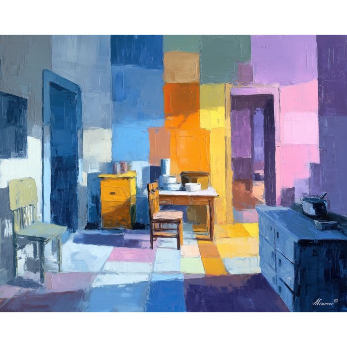 gentle, graphic, moment, matisse, palette knife, oil painting, impasto, thick paint, textured surface, expressive art, painterly style, material depth, visual rhythm, contemporary art, hand painted, layered pigment, atmospheric, modern composition