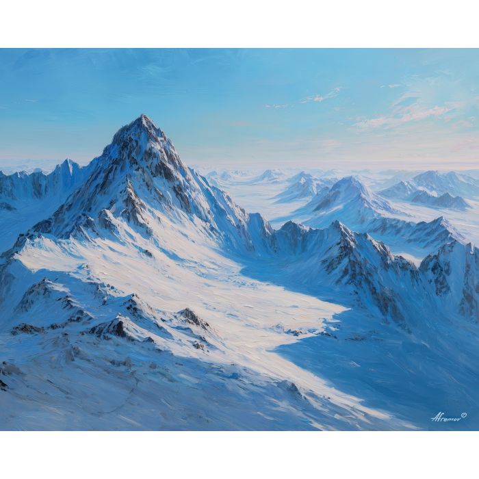 ice element,glacier ridge,frozen landscape,oil painting