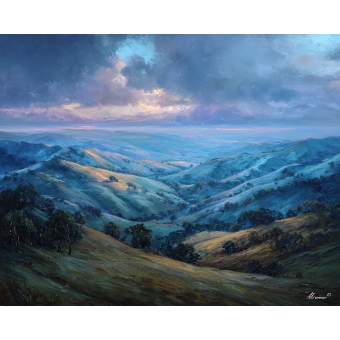 light element,glowing ridge,soft sky,oil painting