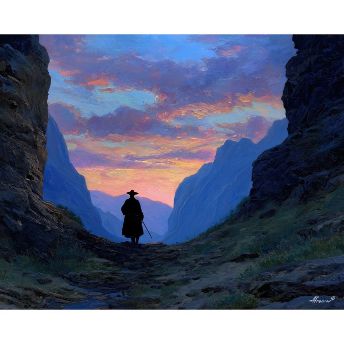 shadow guardian,elemental being,mountain pass,oil painting