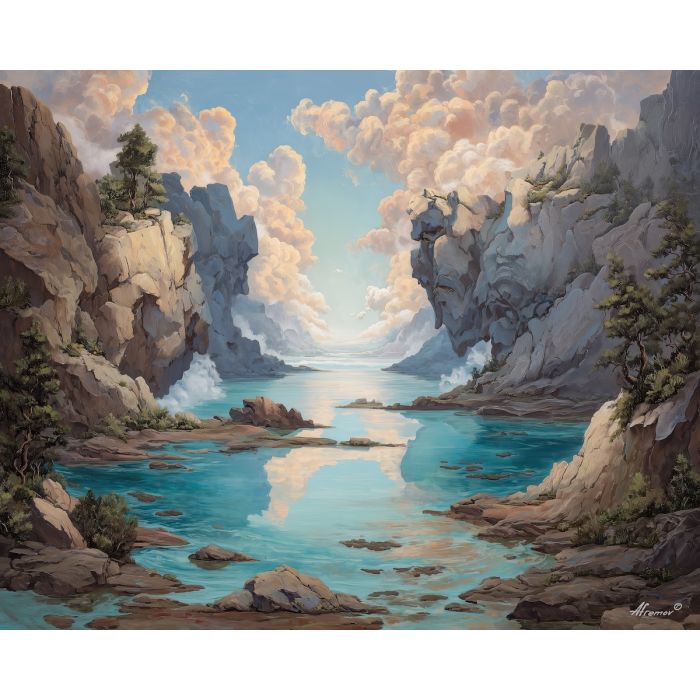 water element,fantasy landscape,oil painting