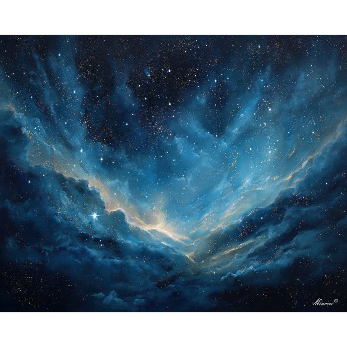 cosmic element,star field,deep space landscape,oil painting
