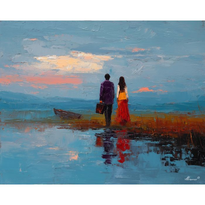 quiet, mood, gay, palette knife, oil painting, impasto, thick paint, textured surface, expressive art, painterly style, material depth, visual rhythm, contemporary art, hand painted, layered pigment, atmospheric, modern composition