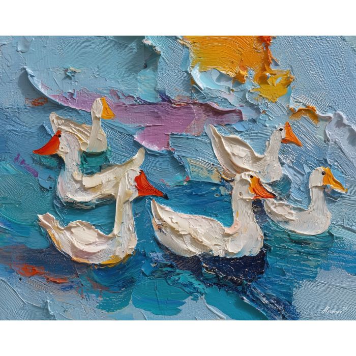 drifting, gentle, surface, gay, palette knife, oil painting, impasto, thick paint, textured surface, expressive art, painterly style, material depth, visual rhythm, contemporary art, hand painted, layered pigment, atmospheric, modern composition