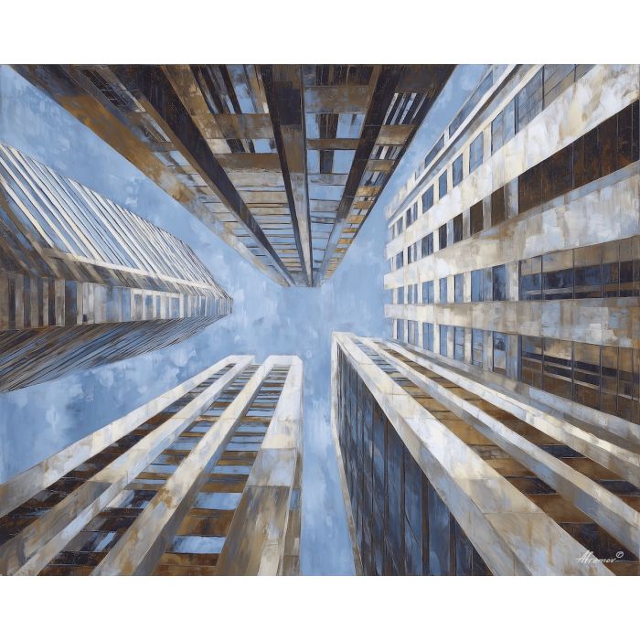 graphic, light, art deco, palette knife, oil painting, impasto, thick paint, textured surface, expressive art, painterly style, material depth, visual rhythm, contemporary art, hand painted, layered pigment, atmospheric, modern composition