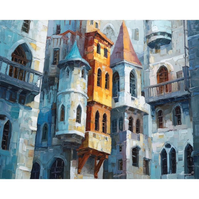 muted, scene, art deco, palette knife, oil painting, impasto, thick paint, textured surface, expressive art, painterly style, material depth, visual rhythm, contemporary art, hand painted, layered pigment, atmospheric, modern composition