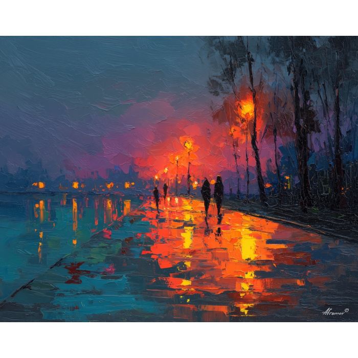gentle, outline, neon, palette knife, oil painting, impasto, thick paint, textured surface, expressive art, painterly style, material depth, visual rhythm, contemporary art, hand painted, layered pigment, atmospheric, modern composition