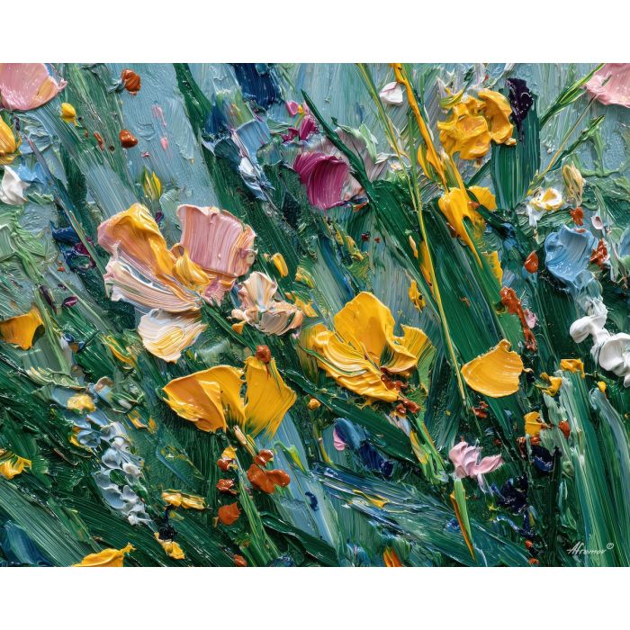 hidden, grounded, field, manga, palette knife, oil painting, impasto, thick paint, textured surface, expressive art, painterly style, material depth, visual rhythm, contemporary art, hand painted, layered pigment, atmospheric, modern composition