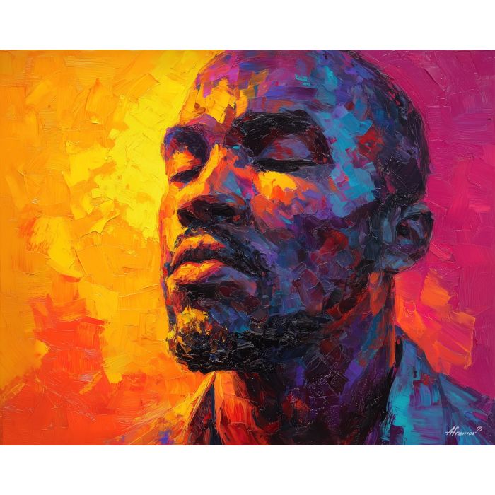 vivid, open, form, african american, palette knife, oil painting, impasto, thick paint, textured surface, expressive art, painterly style, material depth, visual rhythm, contemporary art, hand painted, layered pigment, atmospheric, modern composition