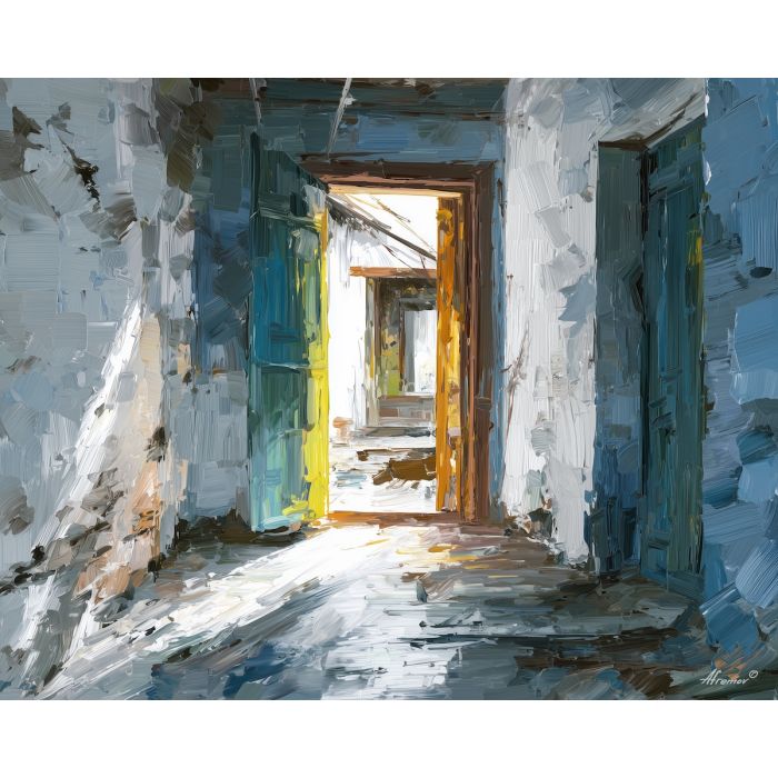 luminous, frame, manga, palette knife, oil painting, impasto, thick paint, textured surface, expressive art, painterly style, material depth, visual rhythm, contemporary art, hand painted, layered pigment, atmospheric, modern composition