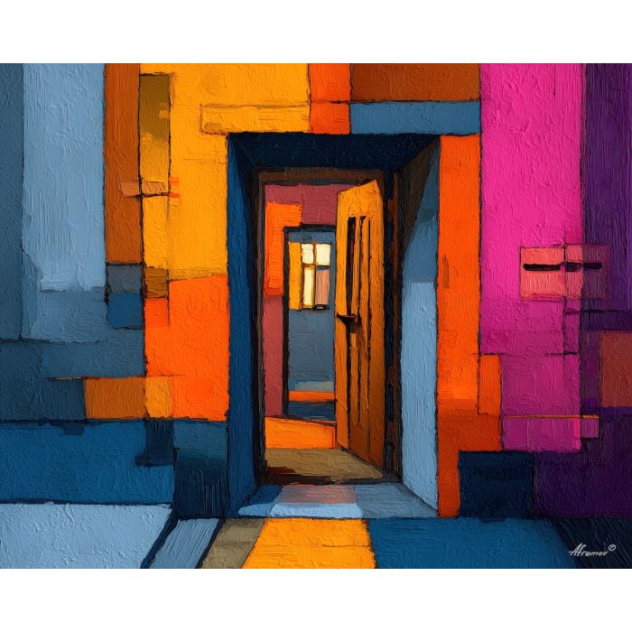 open, moment, manga, palette knife, oil painting, impasto, thick paint, textured surface, expressive art, painterly style, material depth, visual rhythm, contemporary art, hand painted, layered pigment, atmospheric, modern composition