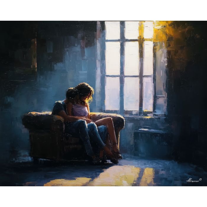 charged, open, composition, gay, palette knife, oil painting, impasto, thick paint, textured surface, expressive art, painterly style, material depth, visual rhythm, contemporary art, hand painted, layered pigment, atmospheric, modern composition