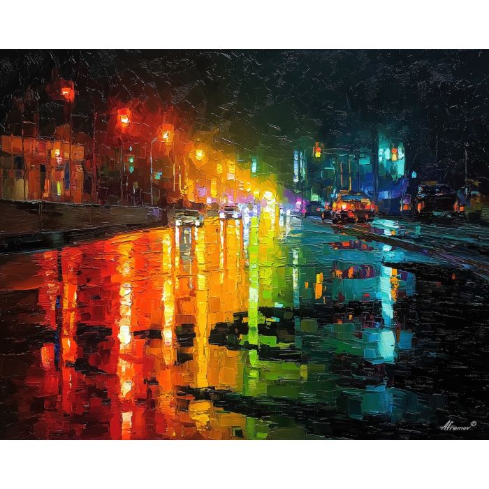 quiet, vivid, rhythm, neon, palette knife, oil painting, impasto, thick paint, textured surface, expressive art, painterly style, material depth, visual rhythm, contemporary art, hand painted, layered pigment, atmospheric, modern composition