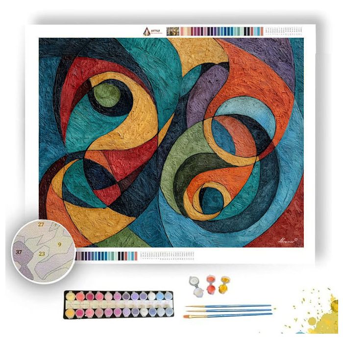 BRIGHT HIDDEN SHAPE - Paint by Numbers Full Kit