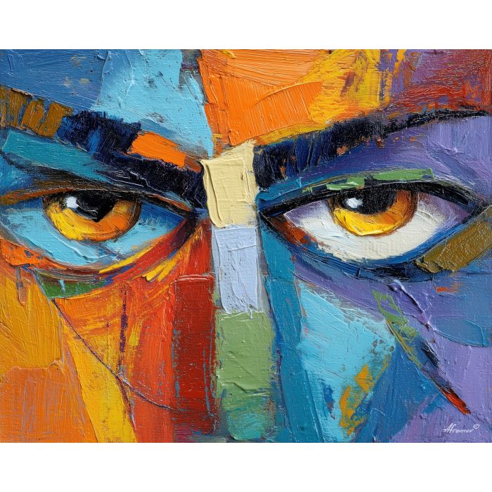 hidden, presence, manga, palette knife, oil painting, impasto, thick paint, textured surface, expressive art, painterly style, material depth, visual rhythm, contemporary art, hand painted, layered pigment, atmospheric, modern composition