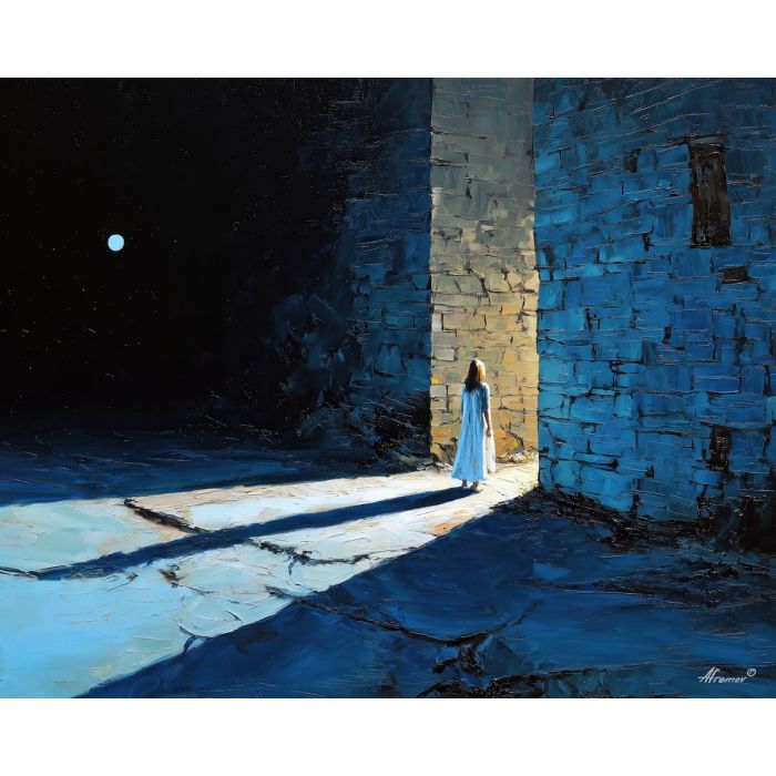 hidden, mood, vampire, palette knife, oil painting, impasto, thick paint, textured surface, expressive art, painterly style, material depth, visual rhythm, hand painted, layered pigment, atmospheric, fine art, contemporary painting