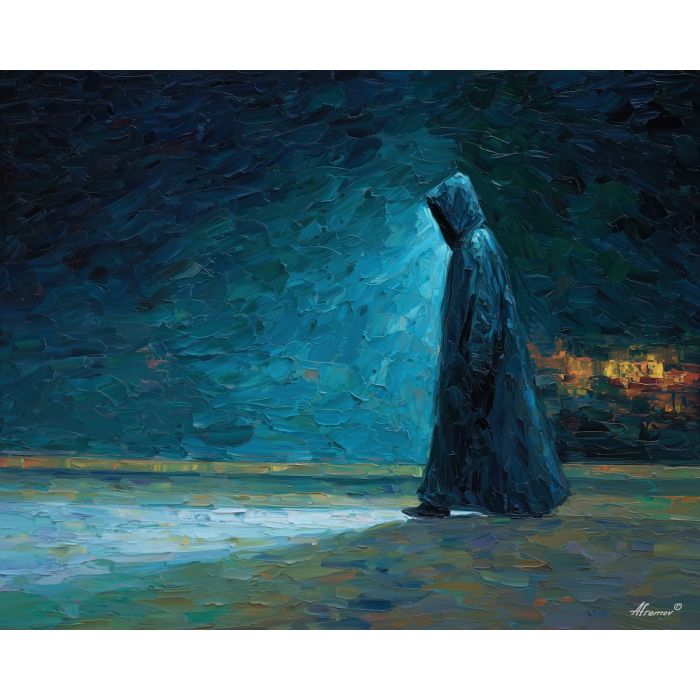 dense, figure, vampire, palette knife, oil painting, impasto, thick paint, textured surface, expressive art, painterly style, material depth, visual rhythm, hand painted, layered pigment, atmospheric, fine art, contemporary painting