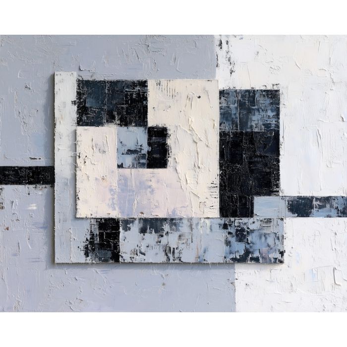 open, trace, geometric abstract, palette knife, oil painting, impasto, thick paint, textured surface, expressive art, painterly style, material depth, visual rhythm, hand painted, layered pigment, atmospheric, fine art, contemporary painting