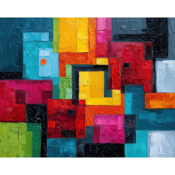 bold, edge, geometric abstract, palette knife, oil painting, impasto, thick paint, textured surface, expressive art, painterly style, material depth, visual rhythm, hand painted, layered pigment, atmospheric, fine art, contemporary painting