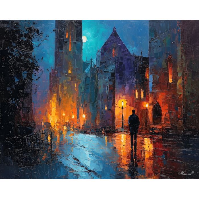 soft, loose, moment, vampire, palette knife, oil painting, impasto, thick paint, textured surface, expressive art, painterly style, material depth, visual rhythm, hand painted, layered pigment, atmospheric, fine art, contemporary painting