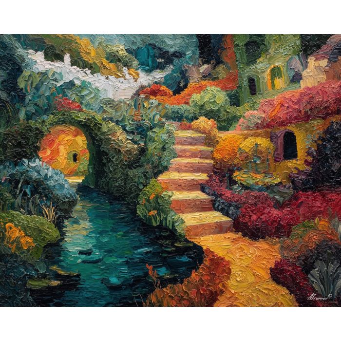 bold, broken, trace, alice in wonderland, palette knife, oil painting, impasto, thick paint, textured surface, expressive art, painterly style, material depth, visual rhythm, hand painted, layered pigment, atmospheric, fine art, contemporary painting